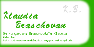 klaudia braschovan business card